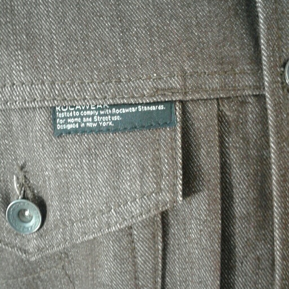 ROCAWEAR Man's brown denim jacket, Sz 42, - Picture 3 of 7